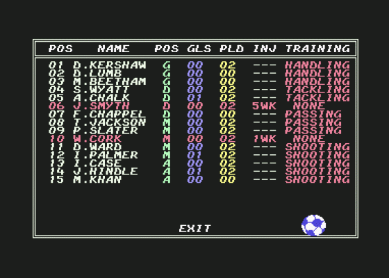 1st Division Manager Screenshot 6 (Commodore 64/128)