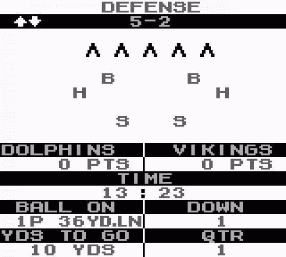 NFL Football Screenshot 7 (Game Boy)