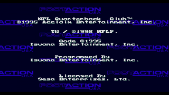 NFL Quarterback Club Loading Screen For The Sega 32X (EU Version)