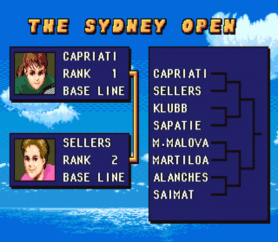 Jennifer Capriati Tennis Screenshot 15 (Sega Genesis)