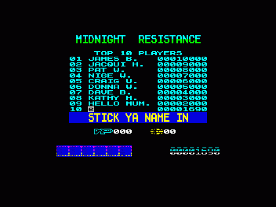 Midnight Resistance Screenshot 6 (Spectrum 48K/128K/+2/+3)
