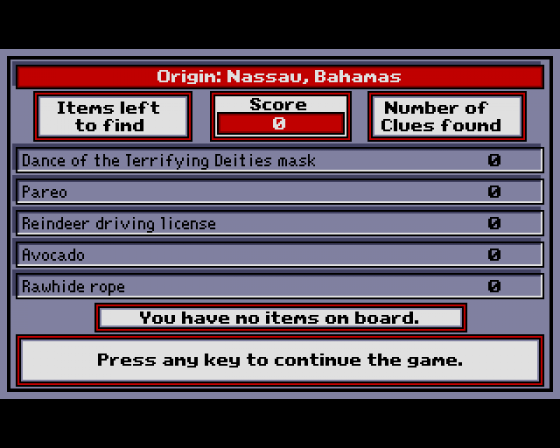 Bush Buck: A Treasure Hunt Screenshot 5 (Amiga 500)