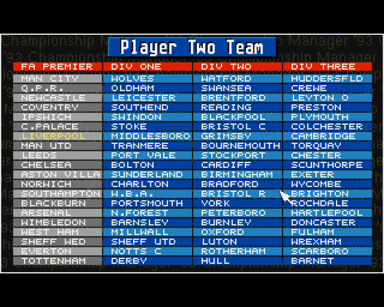 Championship Manager '94: End of Season Edition Screenshot 7 (Amiga 500)