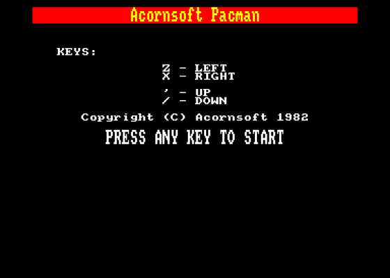 Acornsoft Pacman