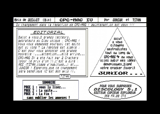CPC Mag 4 Screenshot 1 (Amstrad CPC464)