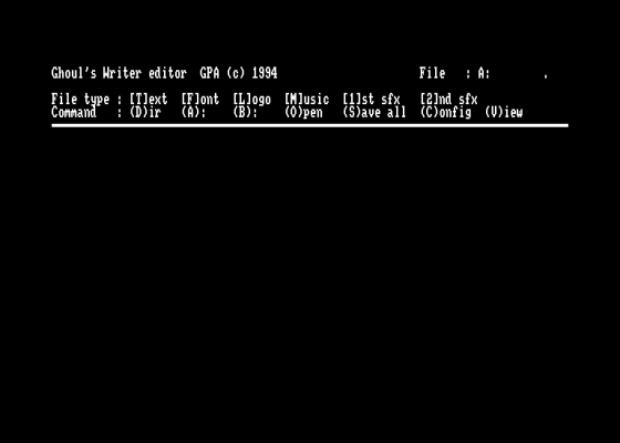 Ghoul's Writer Screenshot 5 (Amstrad CPC464)