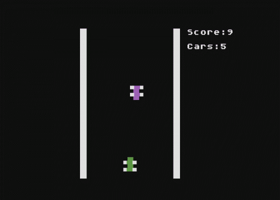 Reckless Driving Screenshot 1 (Atari 400/800/600XL/800XL/130XE)
