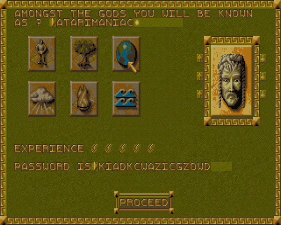 Populous II: Trials of the Olympian Gods [512k version] Screenshot 6 (Atari ST)