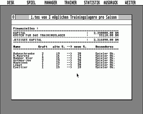 Fussball-ST Plus 1.70 Screenshot 6 (Atari ST)