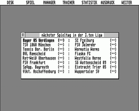 Fussball-ST Plus 1.70 Screenshot 8 (Atari ST)