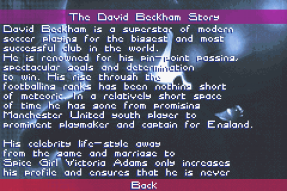 David Beckham Soccer Screenshot 10 (Game Boy Advance)