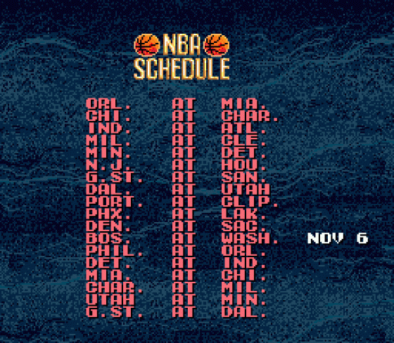 Tecmo Super NBA Basketball Screenshot 15 (Sega Genesis)