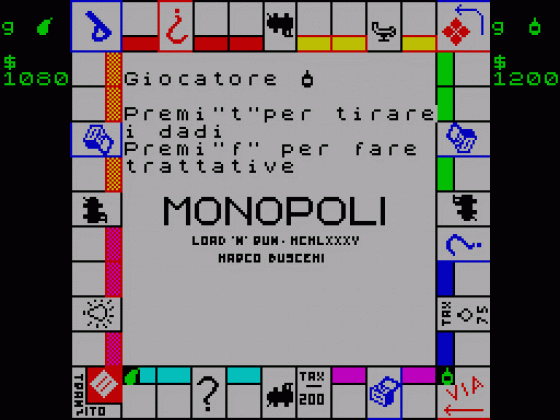 Monopoli Screenshot 1 (Spectrum 48K)