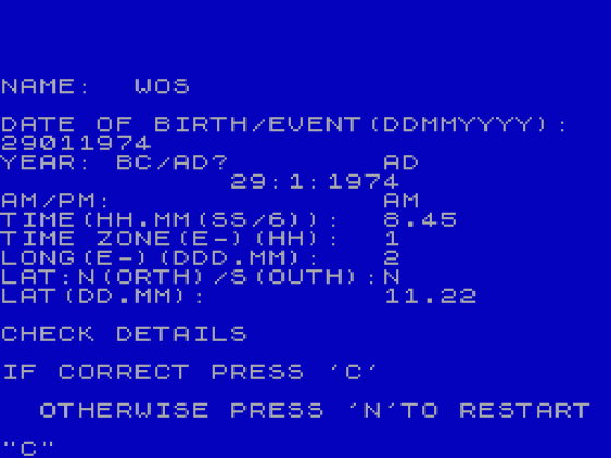 Zodiac FGP Screenshot 1 (Spectrum 48K)