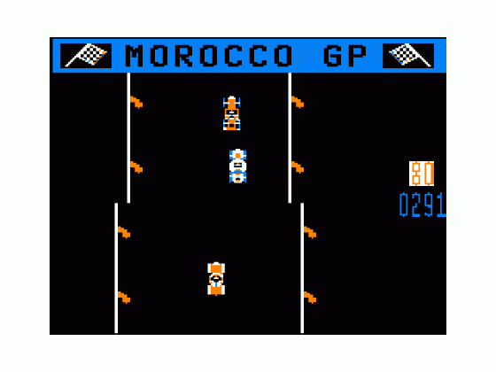 Morocco Grand Prix Screenshot 1 (Tandy Color Computer 1/2/3)