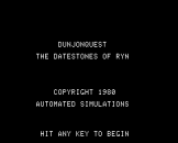 Dunjonquest: The Datestones Of Ryn Screenshot 0 (Apple II)