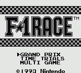 F-1 Race Loading Screen For The Game Boy