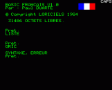 Basic Francais Screenshot 1 (Oric 48K/Atmos)