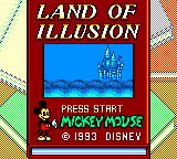 Land Of Illusion, Starring Mickey Mouse Loading Screen For The Sega Game Gear